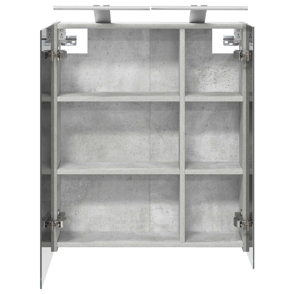 vidaXL Szafka z lustrem do łazienki Betonowy szary 60 x 14,5 x 70 cm