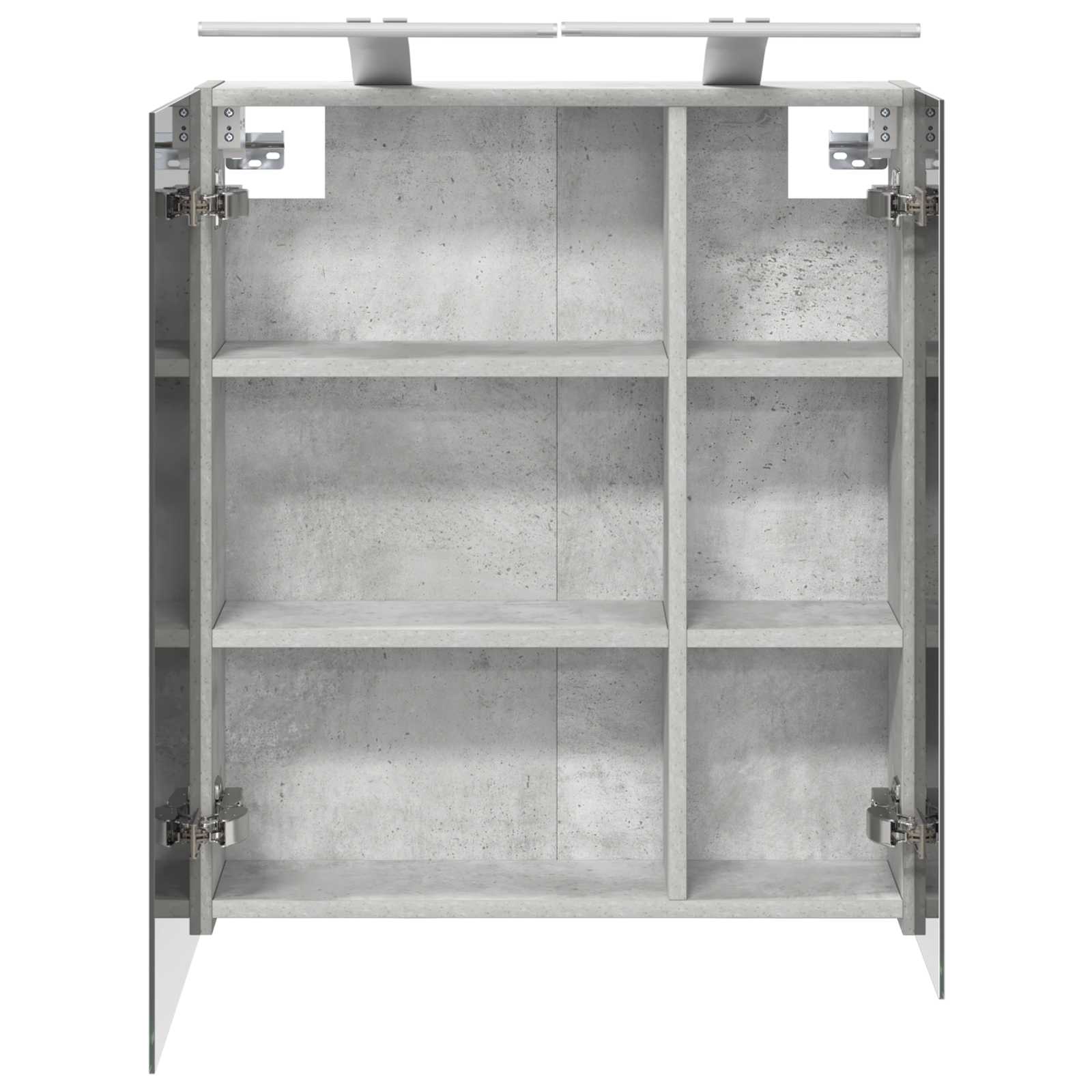 vidaXL Szafka z lustrem do łazienki Betonowy szary 60 x 14,5 x 70 cm