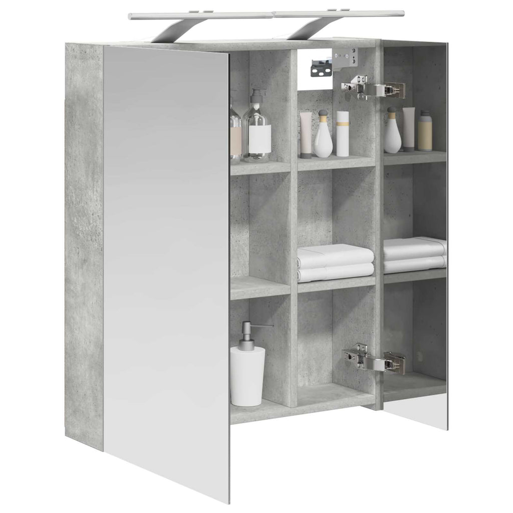 vidaXL Szafka z lustrem do łazienki Betonowy szary 60 x 14,5 x 70 cm