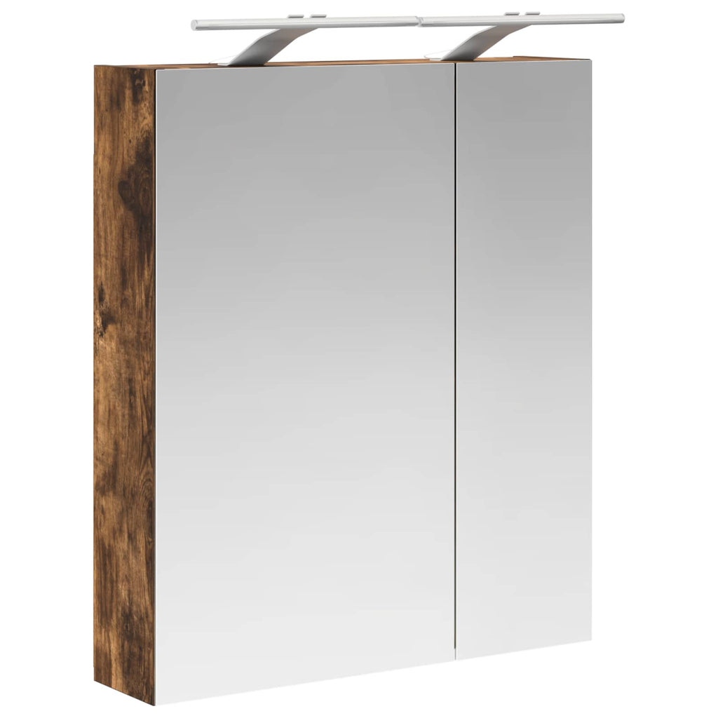 vidaXL Szafka z lustrem do łazienki Dąb wędzony 60 x 14,5 x 70 cm