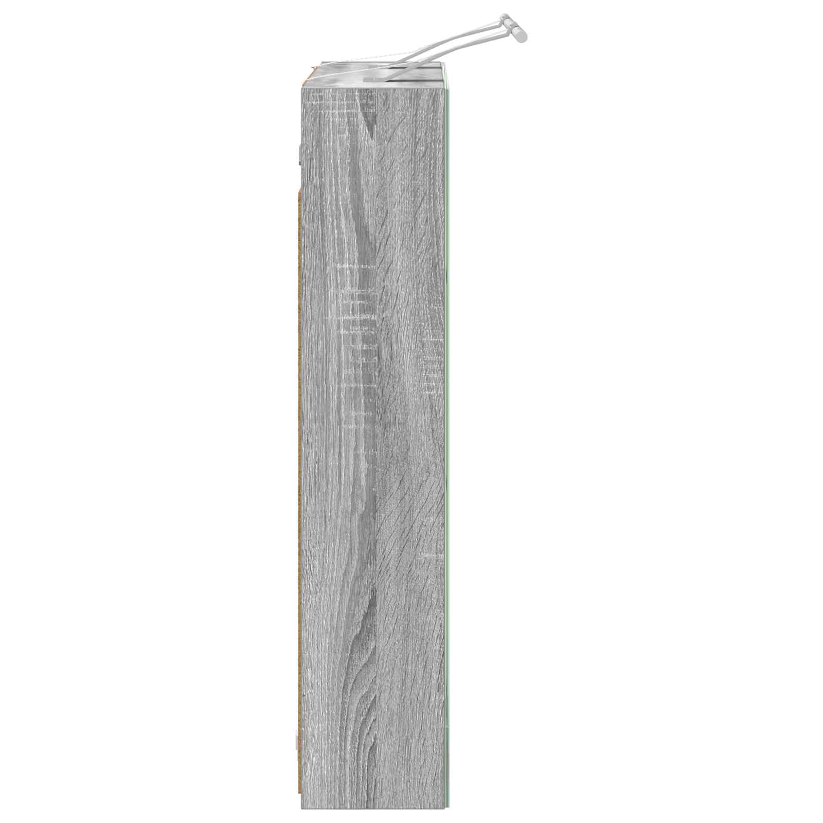 vidaXL Szafka z lustrem do łazienki Szary Sonoma 60 x 14,5 x 70 cm
