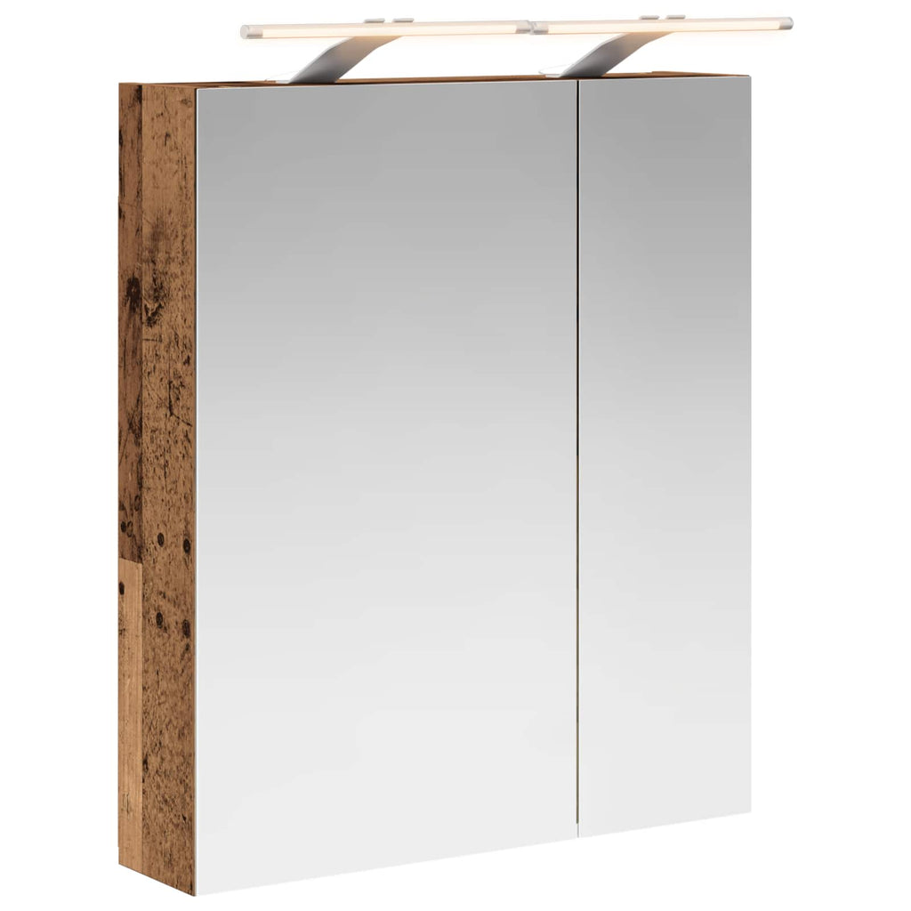 vidaXL Szafka z lustrem do łazienki Stare drewno 60 x 14,5 x 70 cm