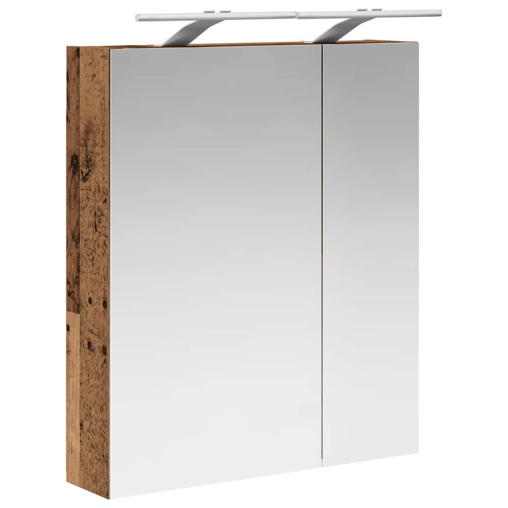 vidaXL Szafka z lustrem do łazienki Stare drewno 60 x 14,5 x 70 cm
