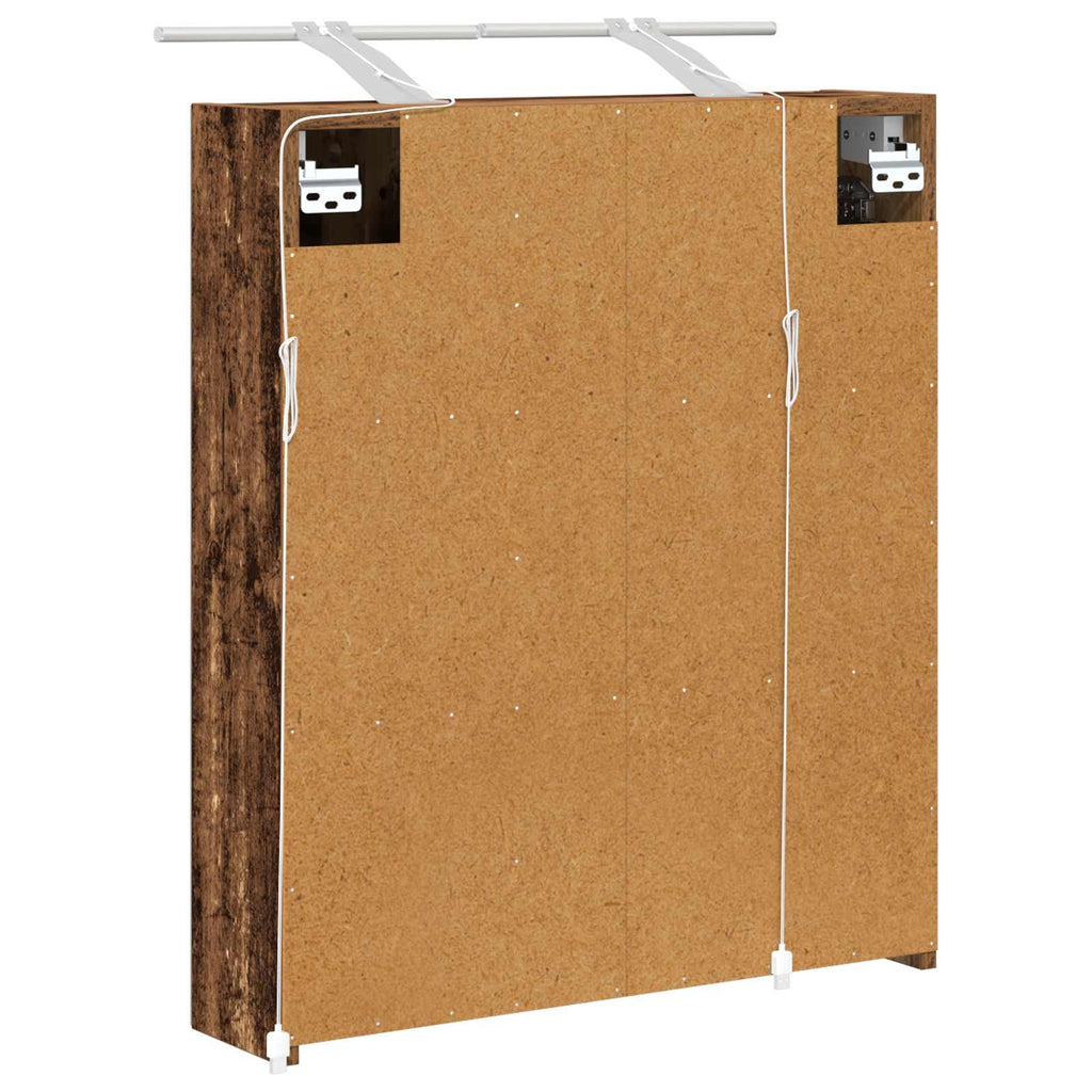 vidaXL Szafka z lustrem do łazienki Stare drewno 60 x 14,5 x 70 cm
