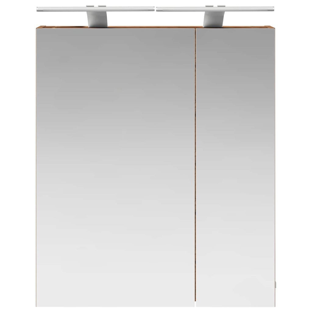 vidaXL Szafka z lustrem do łazienki Stare drewno 60 x 14,5 x 70 cm