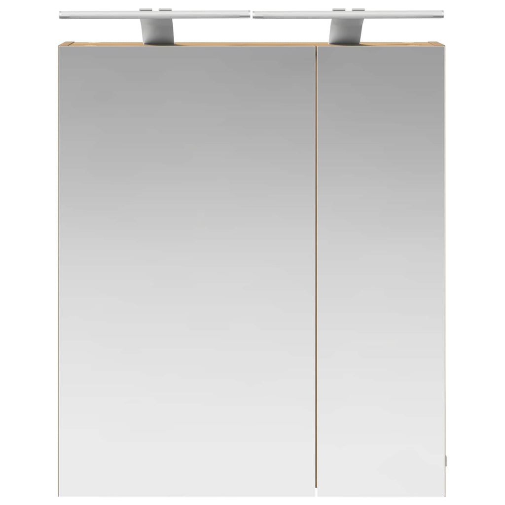 vidaXL Szafka z lustrem do łazienki Ze LED Lights Dąb rzemieślniczy