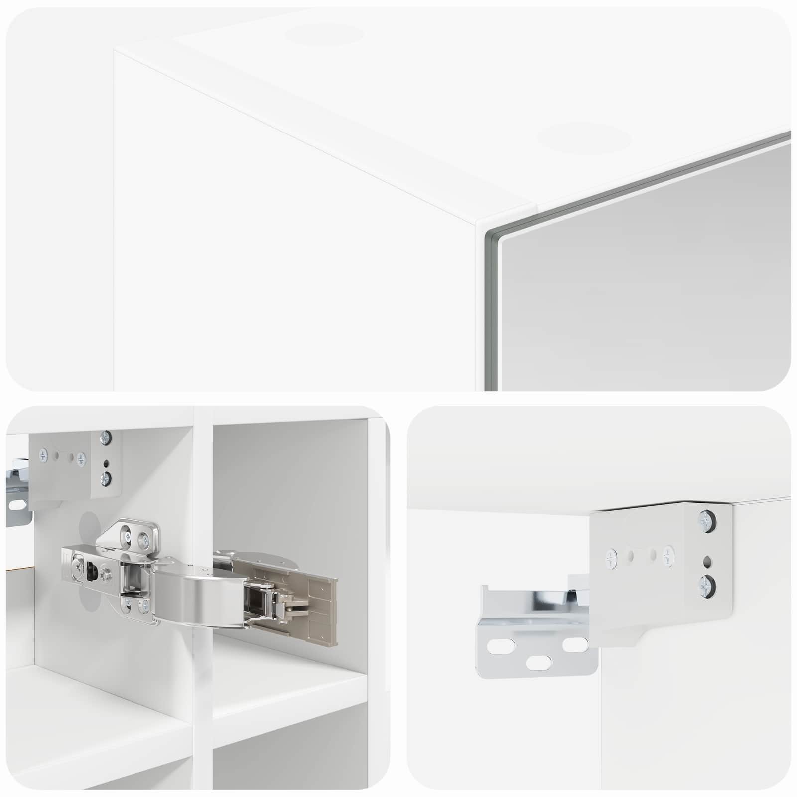 vidaXL Szafka z lustrem do łazienki Biały 60 x 14,5 x 50 cm