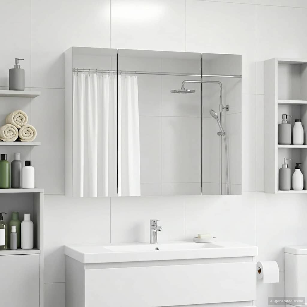 vidaXL Szafka z lustrem do łazienki Biały 60 x 14,5 x 50 cm