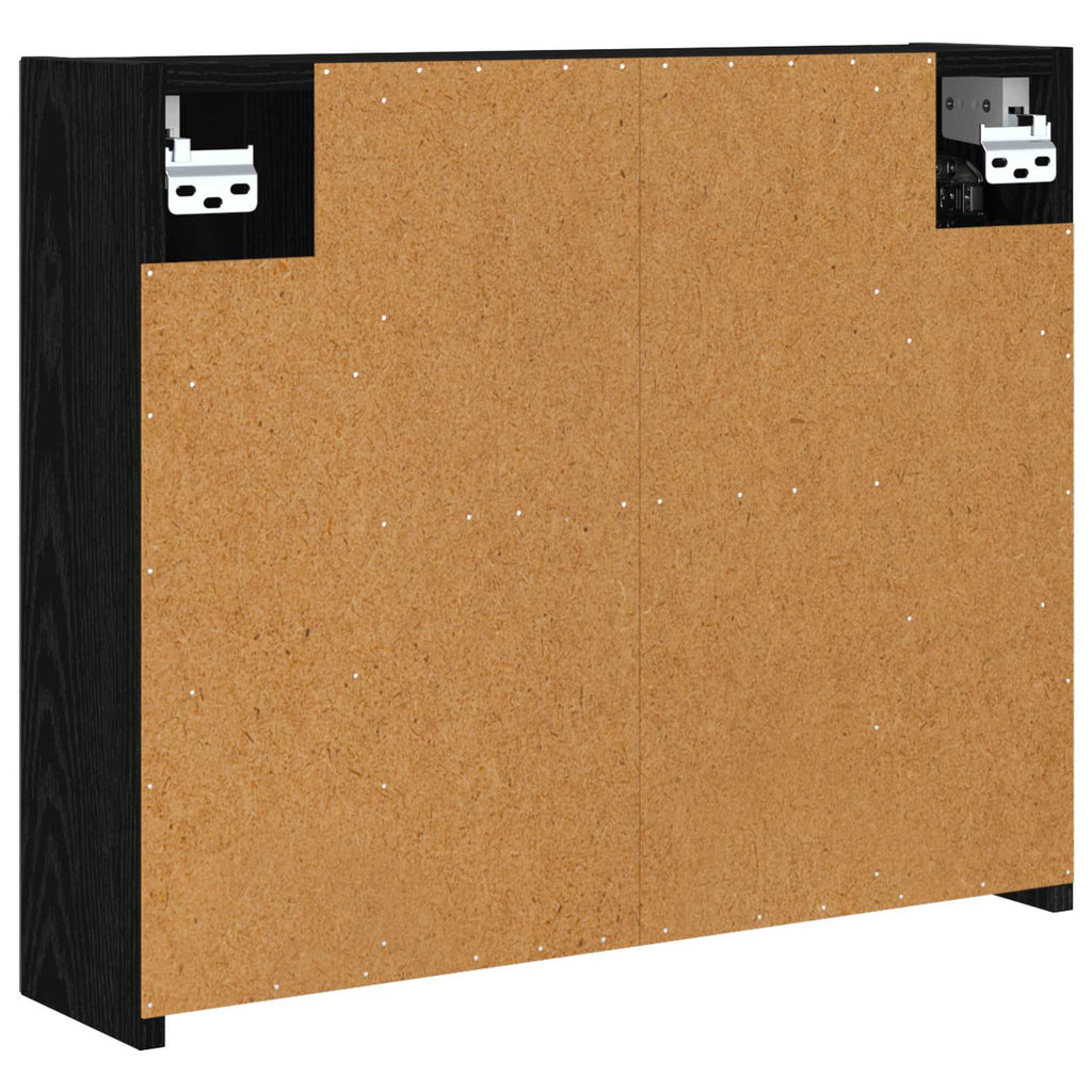 vidaXL Szafka z lustrem do łazienki Czarny Dąb 60 x 14,5 x 50 cm