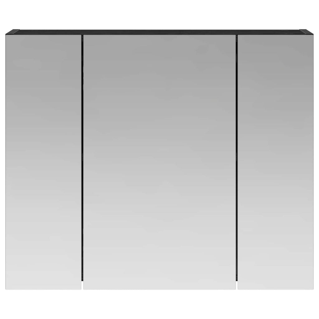 vidaXL Szafka z lustrem do łazienki Czarny Dąb 60 x 14,5 x 50 cm
