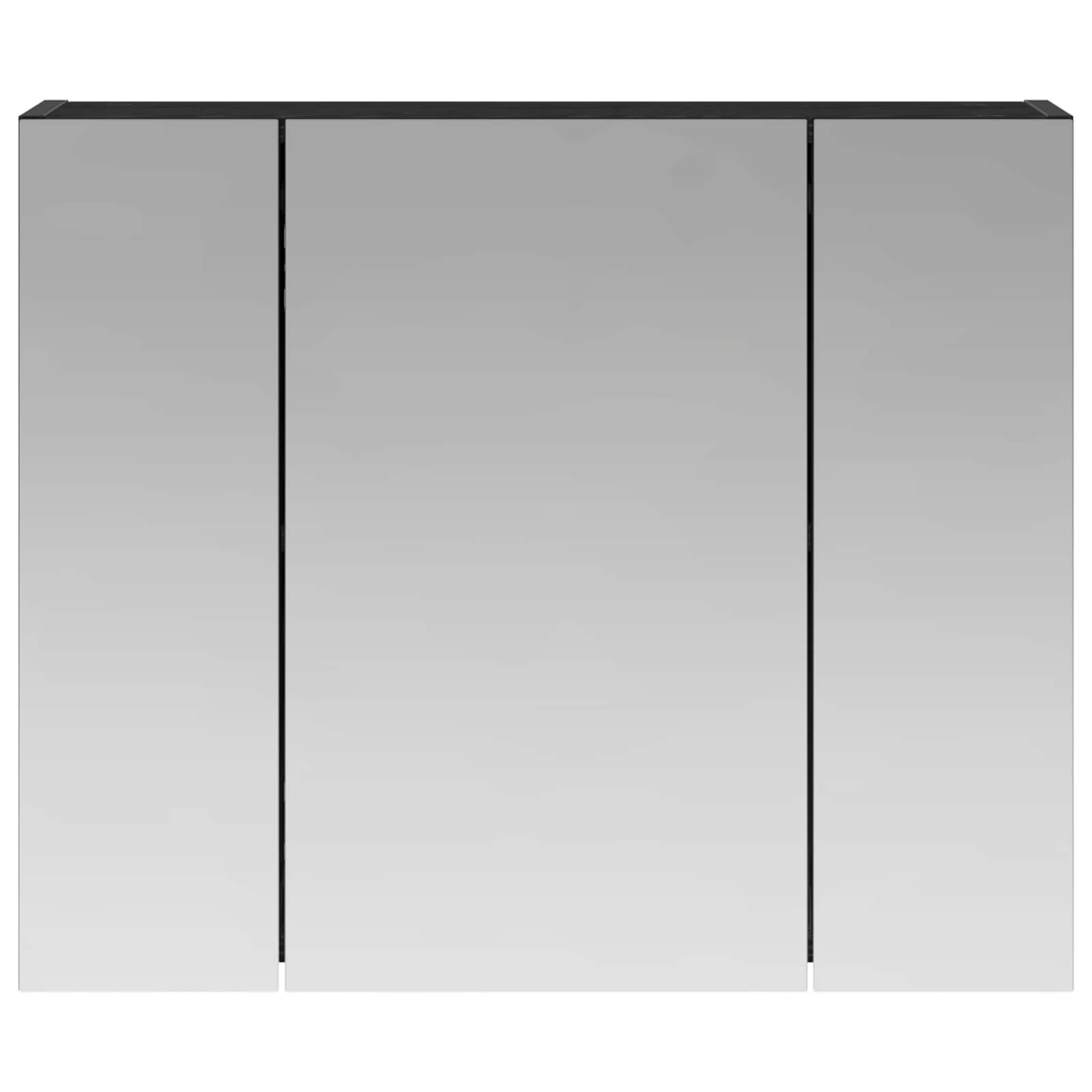vidaXL Szafka z lustrem do łazienki Czarny Dąb 60 x 14,5 x 50 cm