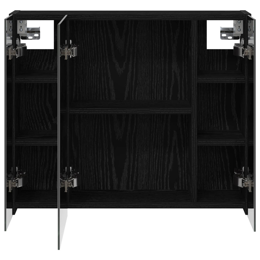vidaXL Szafka z lustrem do łazienki Czarny Dąb 60 x 14,5 x 50 cm