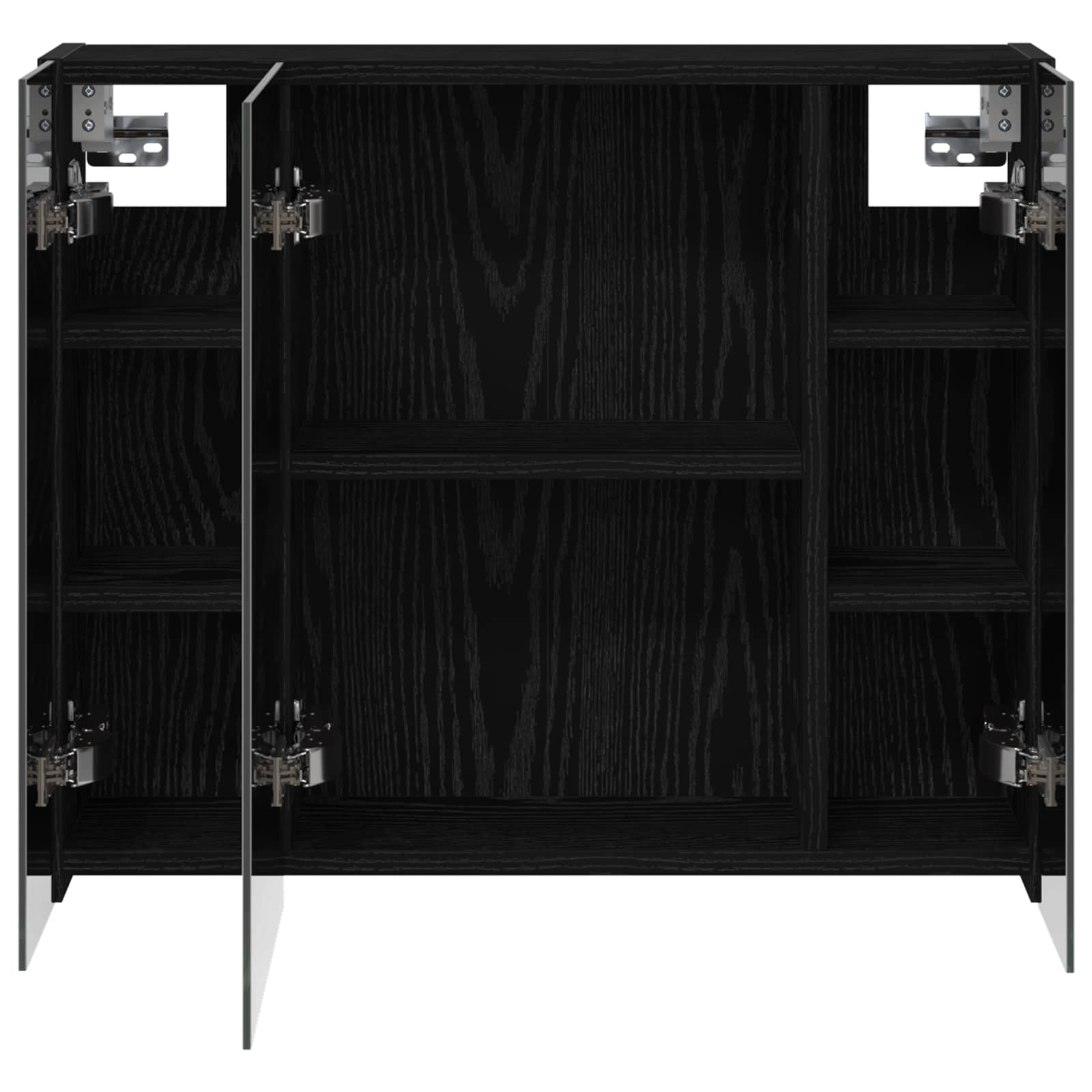 vidaXL Szafka z lustrem do łazienki Czarny Dąb 60 x 14,5 x 50 cm