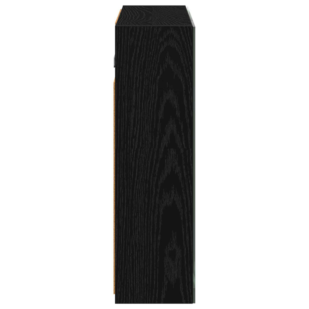 vidaXL Szafka z lustrem do łazienki Czarny Dąb 60 x 14,5 x 50 cm