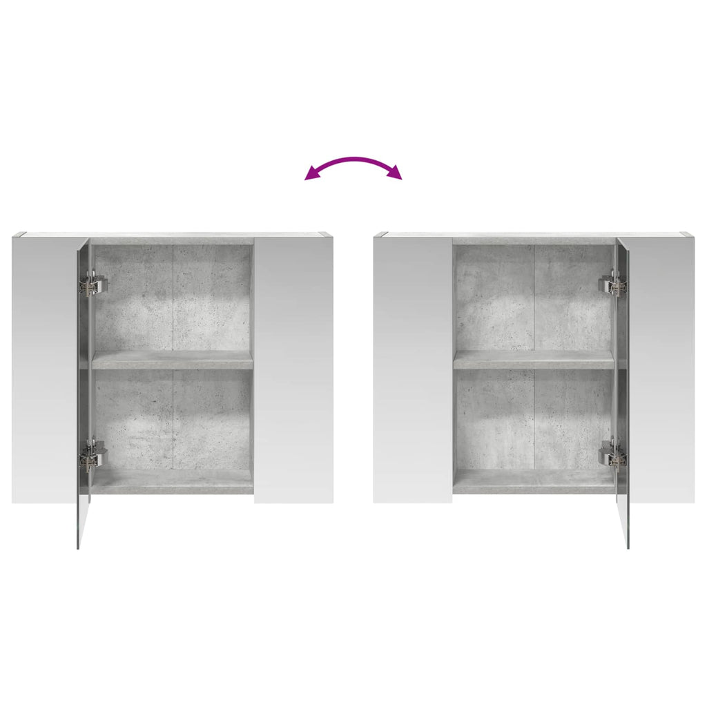 vidaXL Szafka z lustrem do łazienki Betonowy szary 60 x 14,5 x 50 cm