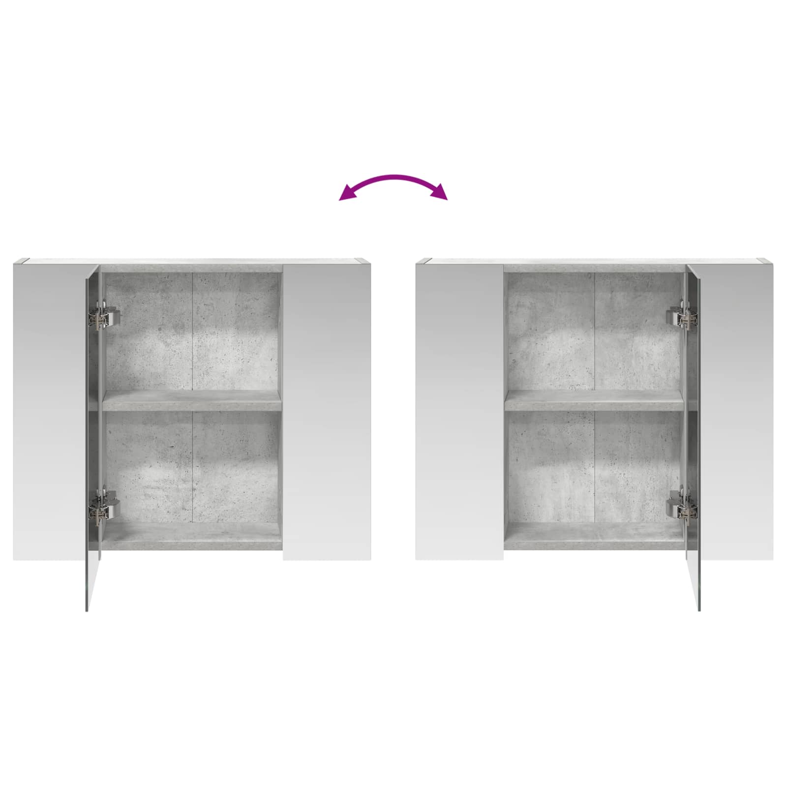 vidaXL Szafka z lustrem do łazienki Betonowy szary 60 x 14,5 x 50 cm
