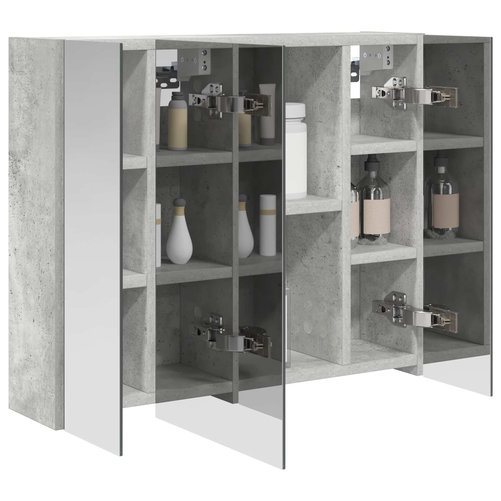 vidaXL Szafka z lustrem do łazienki Betonowy szary 60 x 14,5 x 50 cm