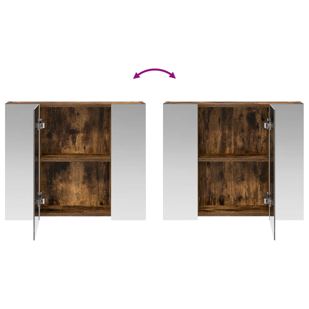 vidaXL Szafka z lustrem do łazienki Dąb wędzony 60 x 14,5 x 50 cm
