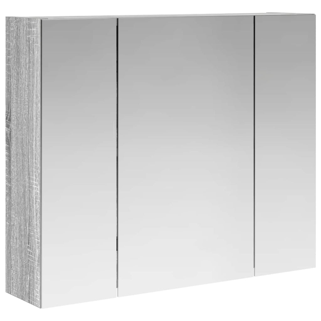 vidaXL Szafka z lustrem do łazienki Szary Sonoma 60 x 14,5 x 50 cm