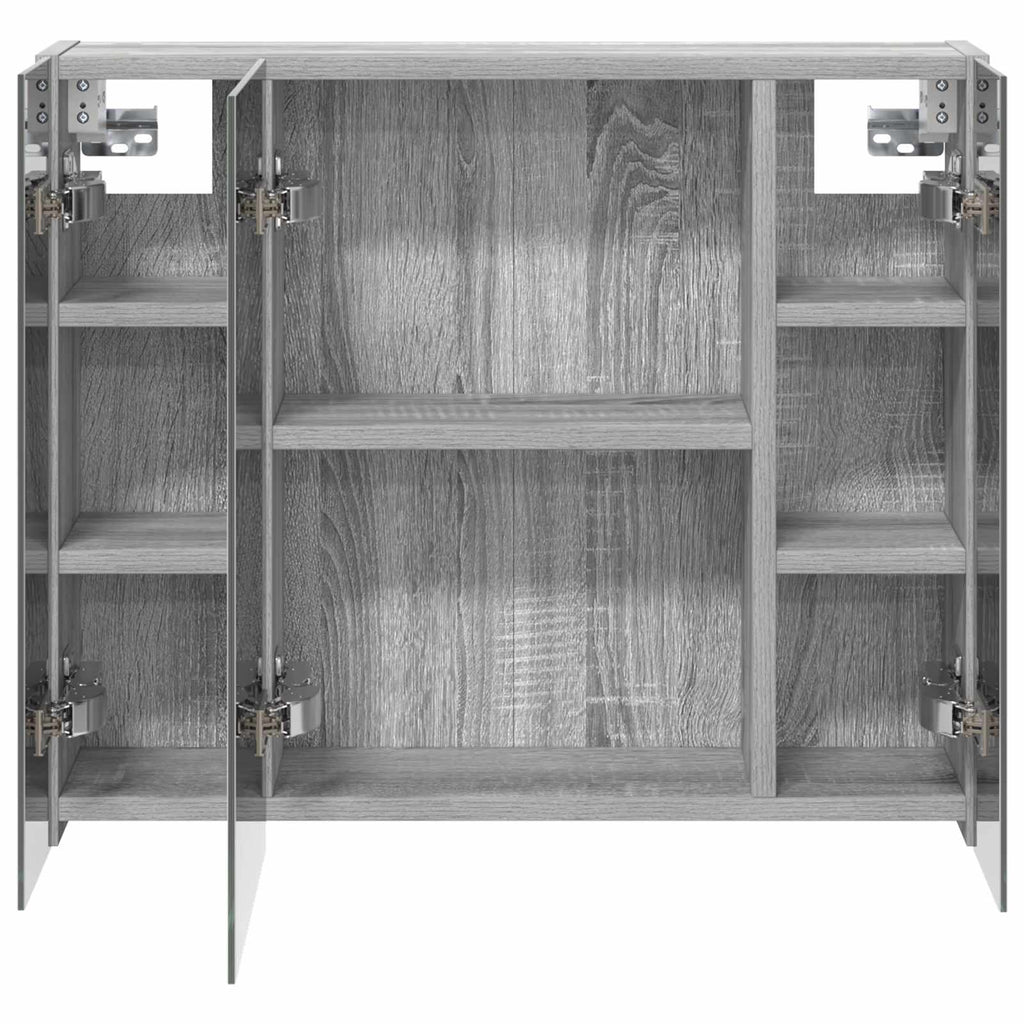 vidaXL Szafka z lustrem do łazienki Szary Sonoma 60 x 14,5 x 50 cm