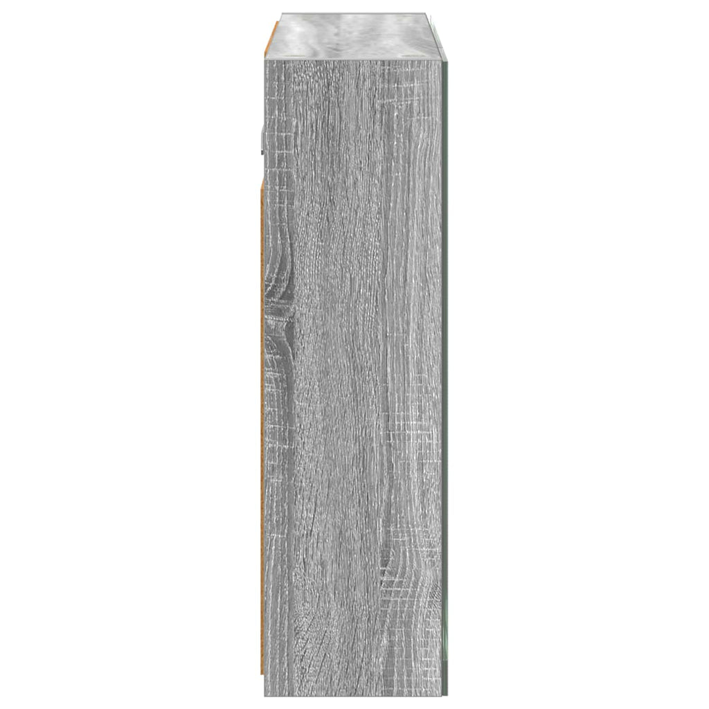 vidaXL Szafka z lustrem do łazienki Szary Sonoma 60 x 14,5 x 50 cm