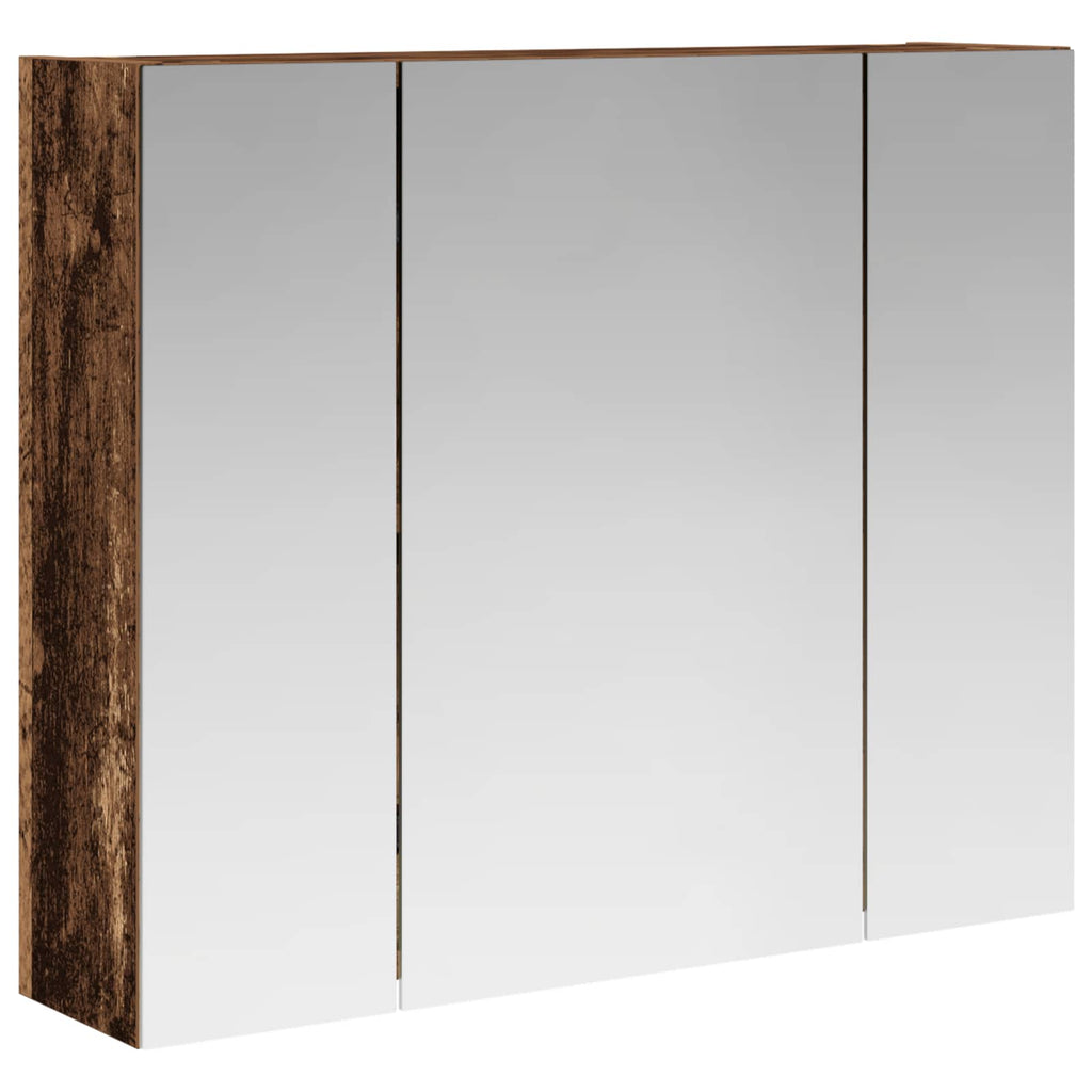 vidaXL Szafka z lustrem do łazienki Stare drewno 60 x 14,5 x 50 cm