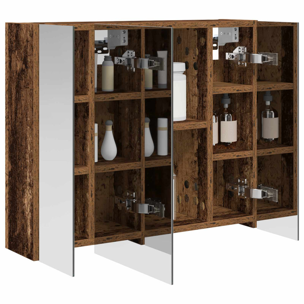 vidaXL Szafka z lustrem do łazienki Stare drewno 60 x 14,5 x 50 cm