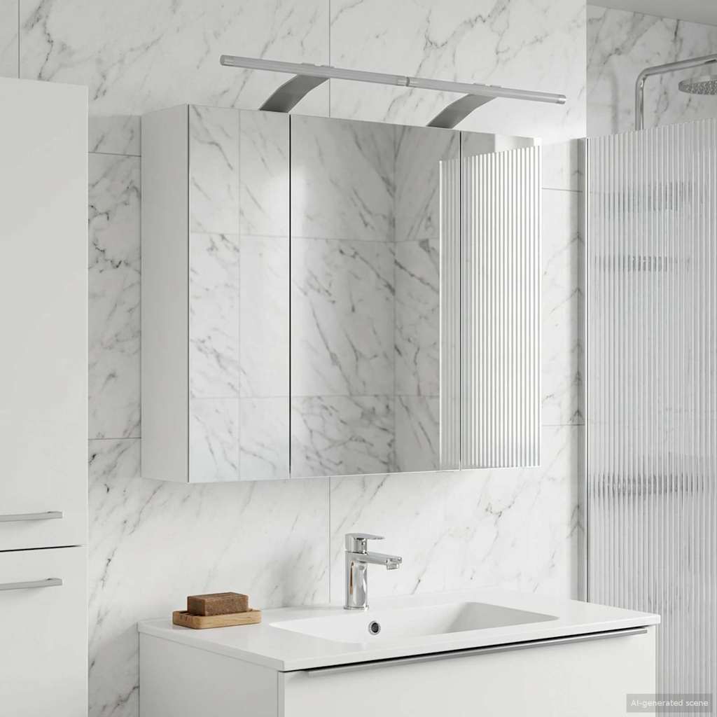 vidaXL Szafka z lustrem do łazienki Biały 60 x 14,5 x 50 cm