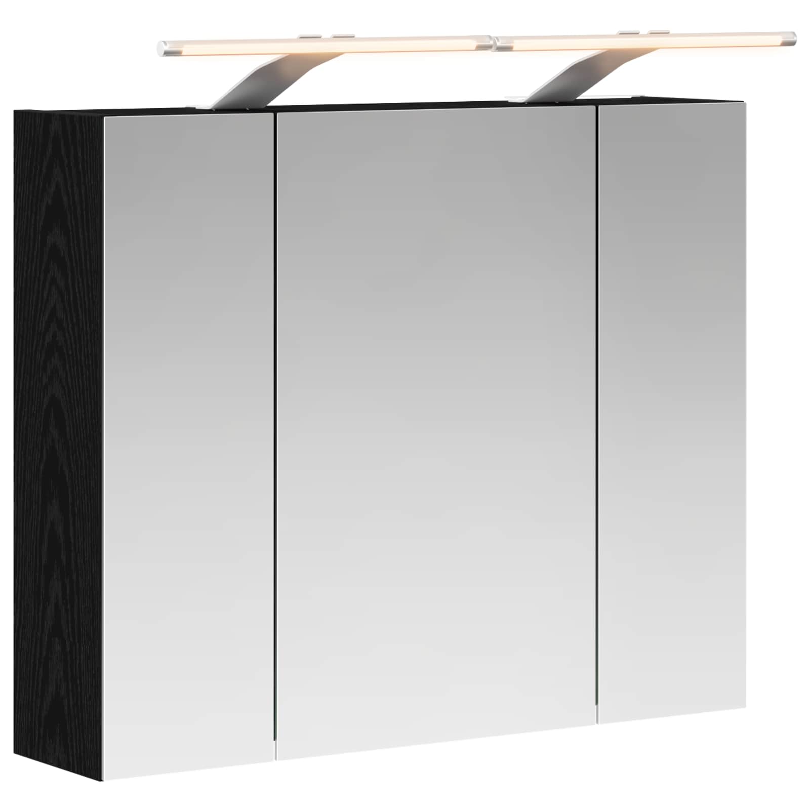 vidaXL Szafka z lustrem do łazienki Czarny Dąb 60 x 14,5 x 50 cm