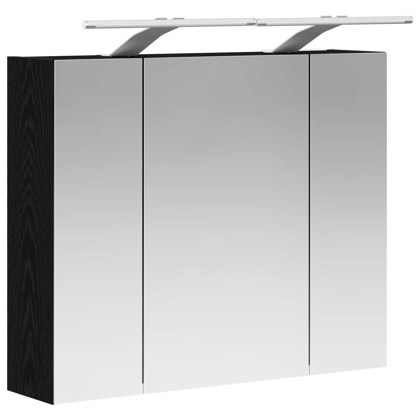 vidaXL Szafka z lustrem do łazienki Czarny Dąb 60 x 14,5 x 50 cm