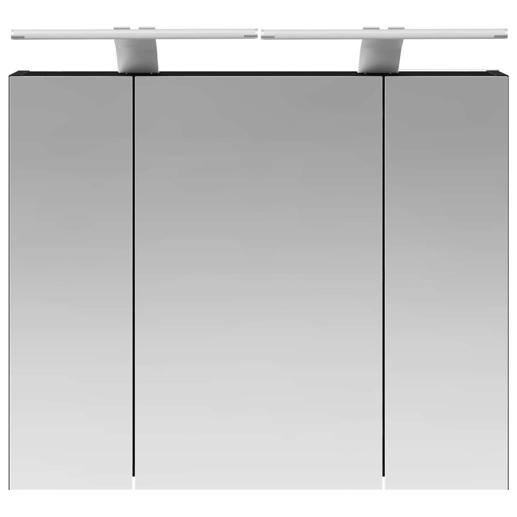vidaXL Szafka z lustrem do łazienki Czarny Dąb 60 x 14,5 x 50 cm