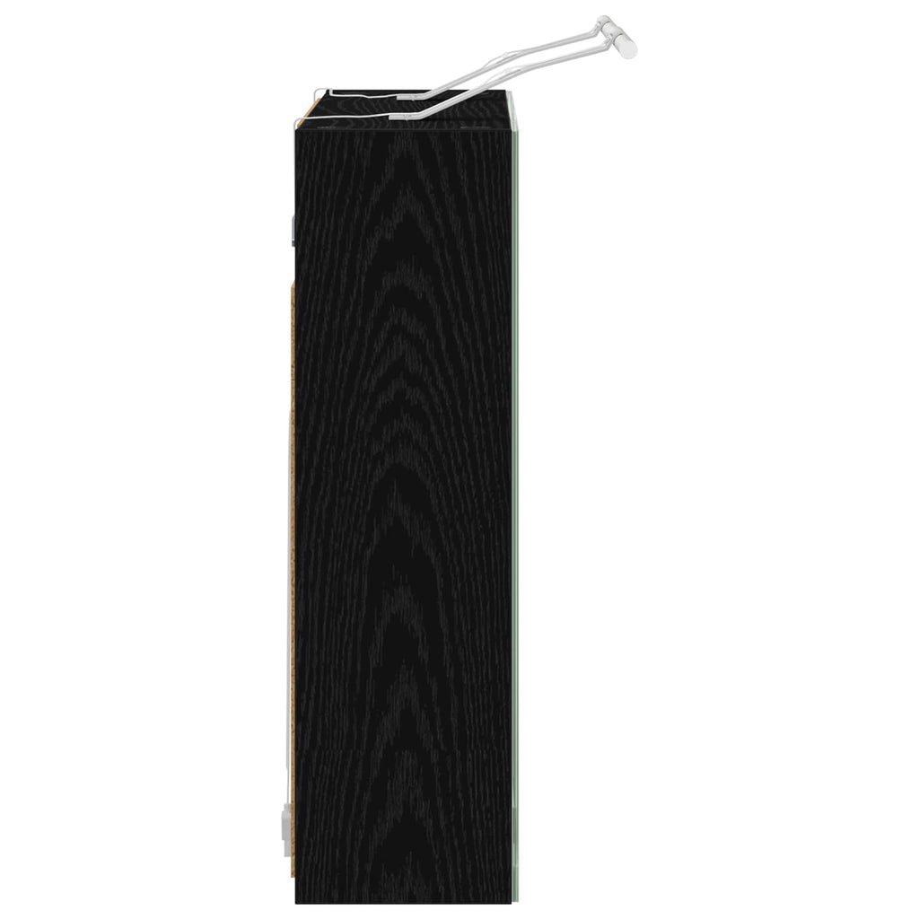 vidaXL Szafka z lustrem do łazienki Czarny Dąb 60 x 14,5 x 50 cm