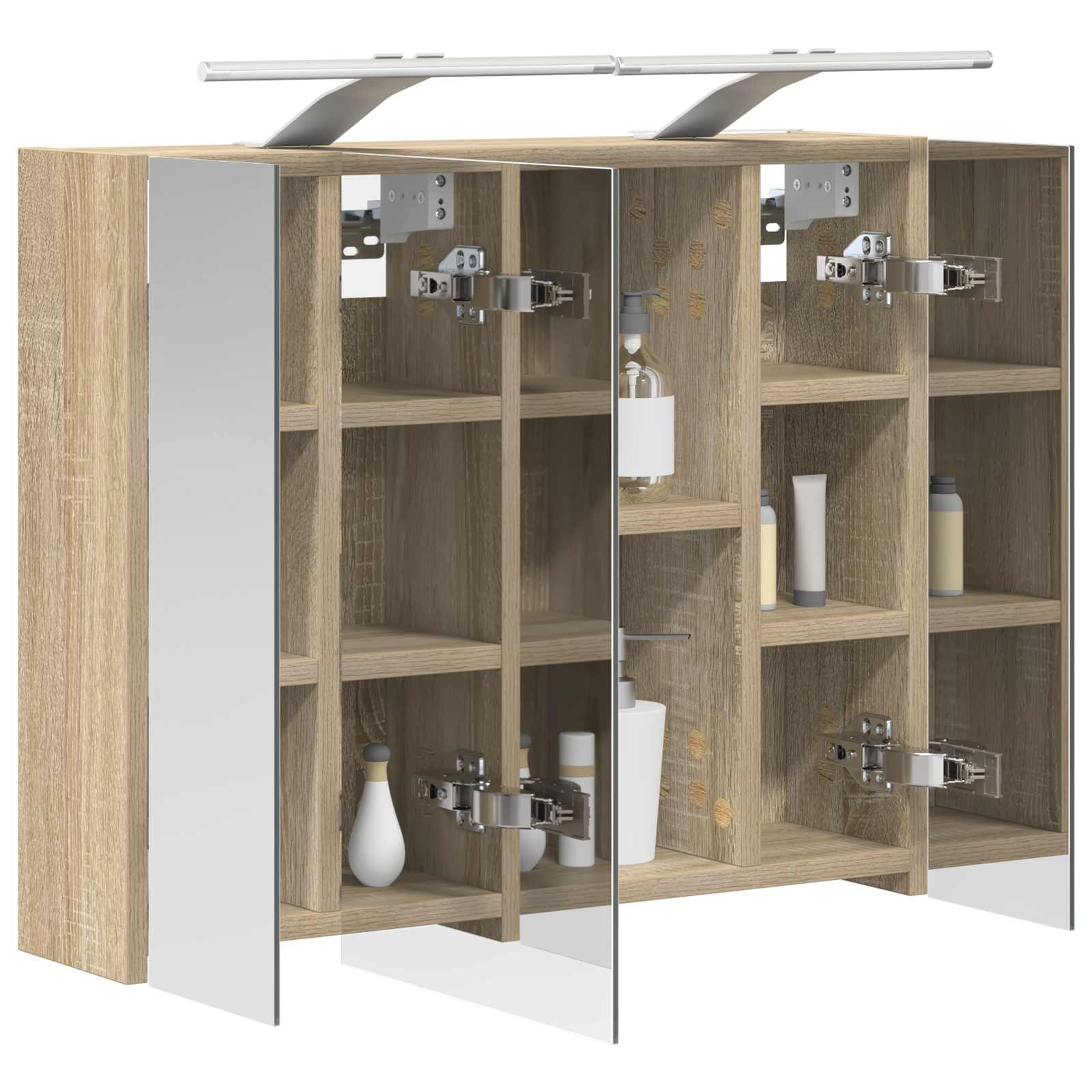 vidaXL Szafka z lustrem do łazienki Dąb Sonoma 60 x 14,5 x 50 cm