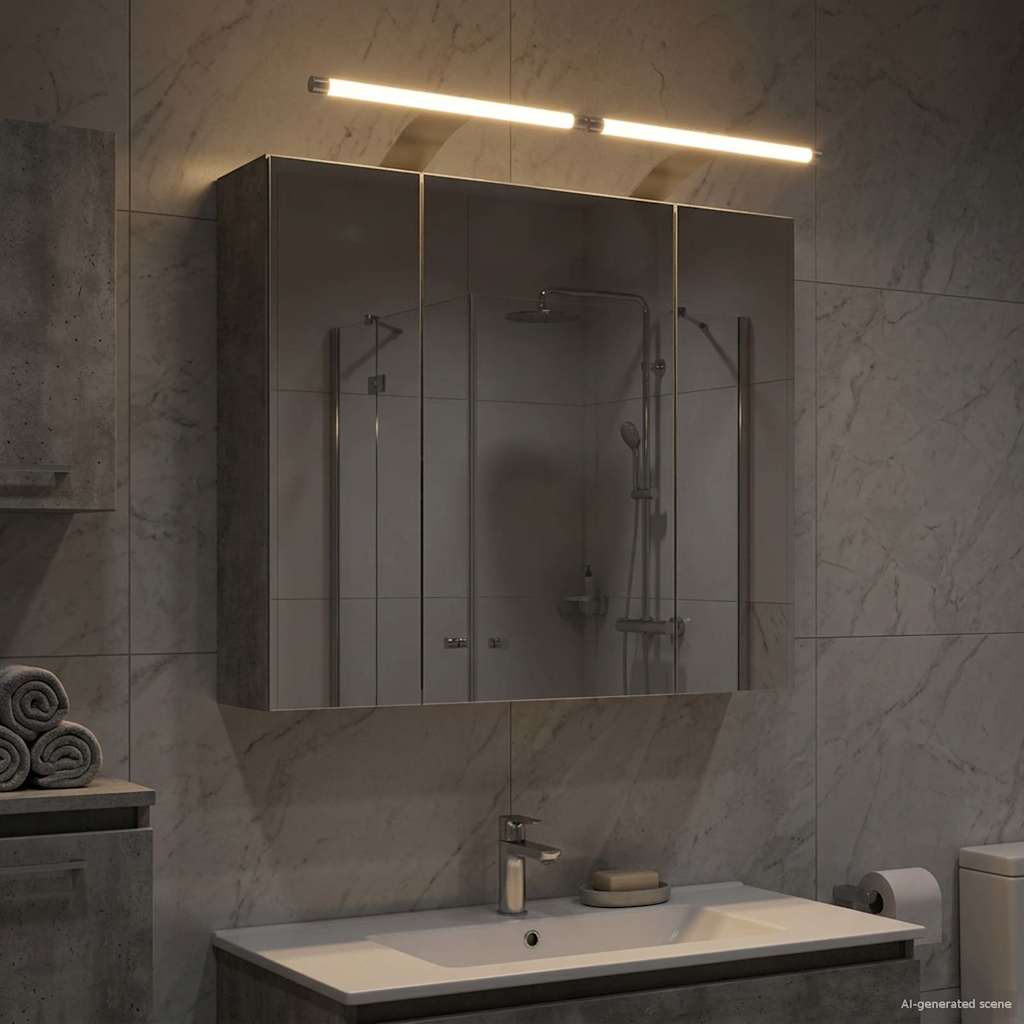 vidaXL Szafka z lustrem do łazienki Betonowy szary 60 x 14,5 x 50 cm