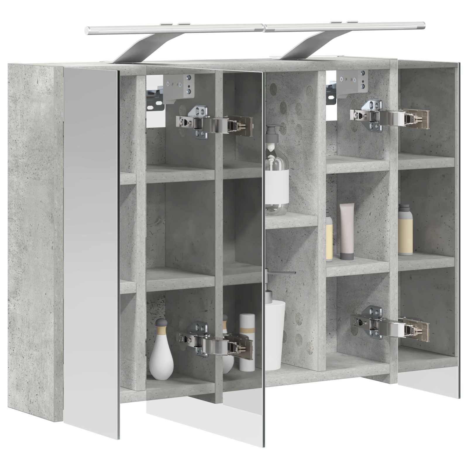 vidaXL Szafka z lustrem do łazienki Betonowy szary 60 x 14,5 x 50 cm