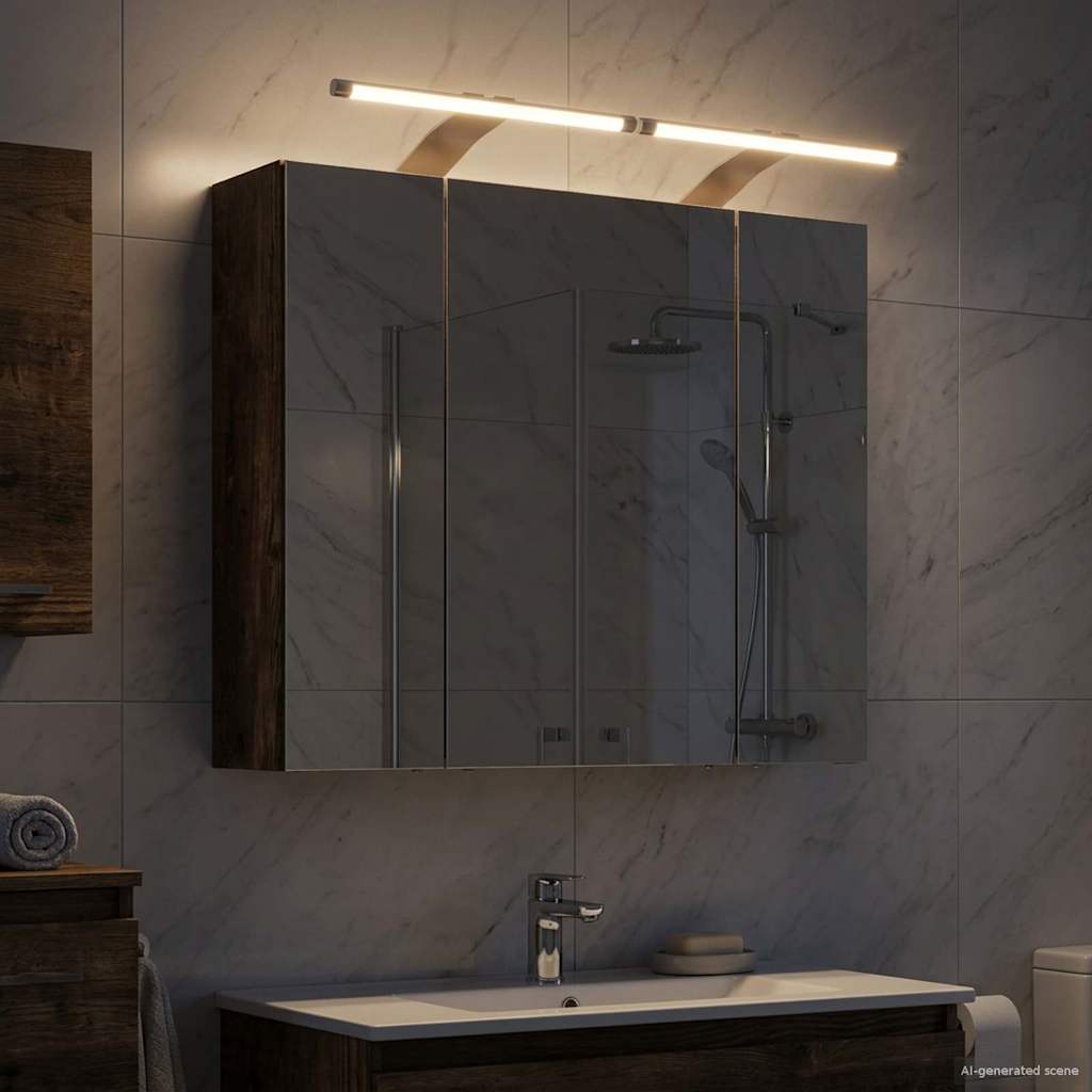 vidaXL Szafka z lustrem do łazienki Dąb wędzony 60 x 14,5 x 50 cm