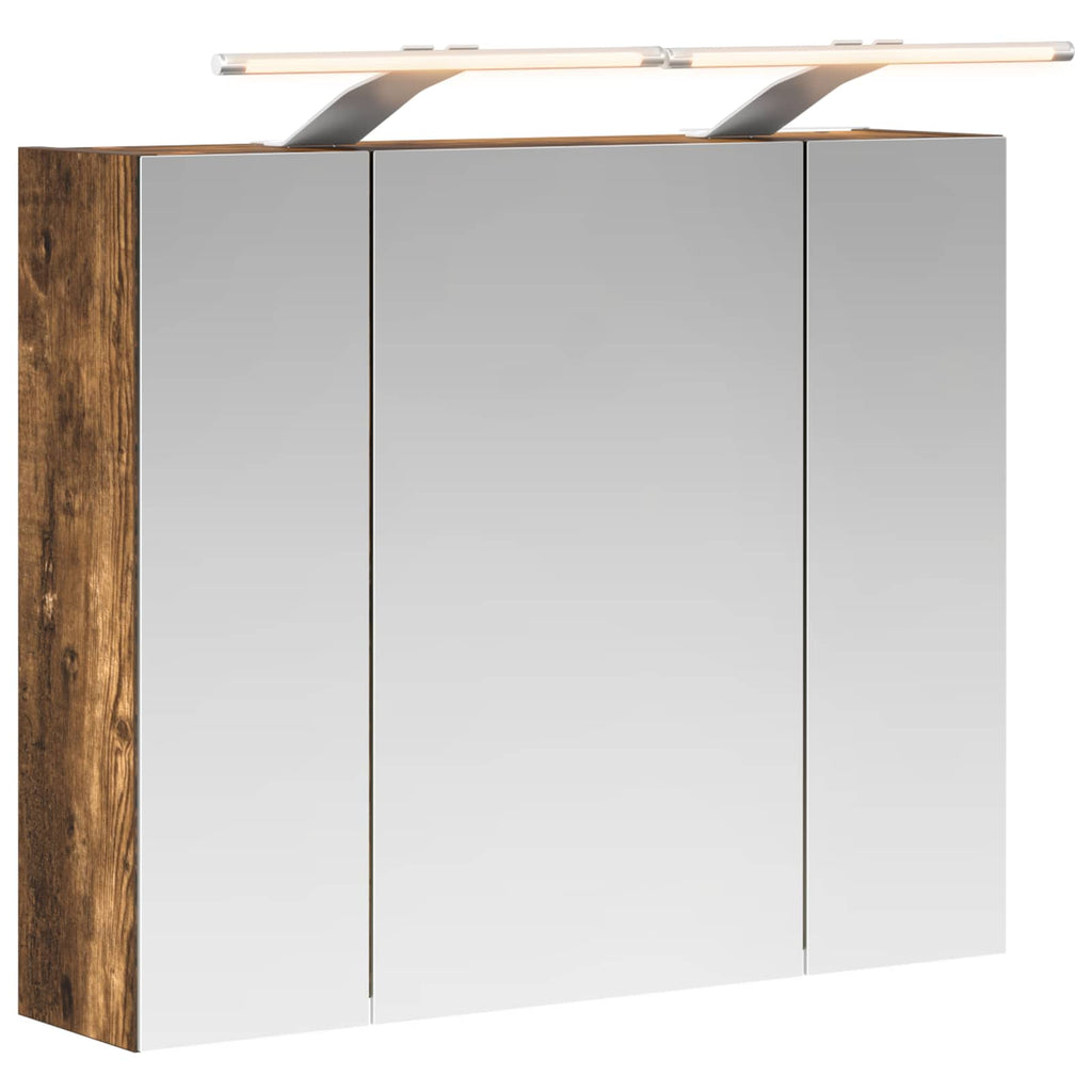 vidaXL Szafka z lustrem do łazienki Dąb wędzony 60 x 14,5 x 50 cm