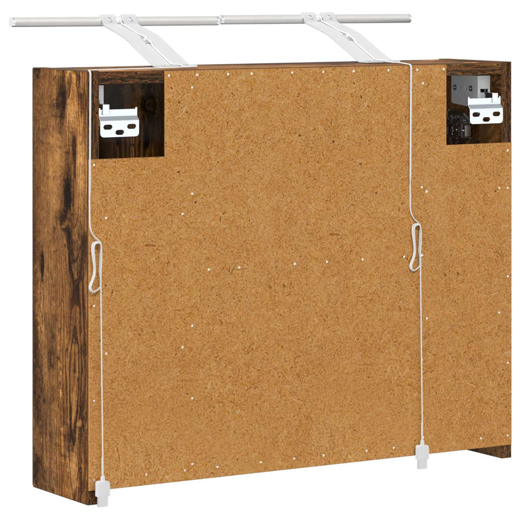 vidaXL Szafka z lustrem do łazienki Dąb wędzony 60 x 14,5 x 50 cm