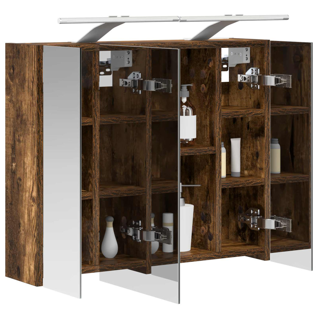 vidaXL Szafka z lustrem do łazienki Dąb wędzony 60 x 14,5 x 50 cm