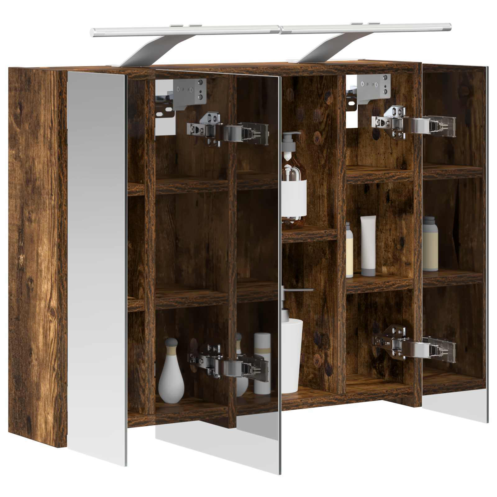 vidaXL Szafka z lustrem do łazienki Dąb wędzony 60 x 14,5 x 50 cm