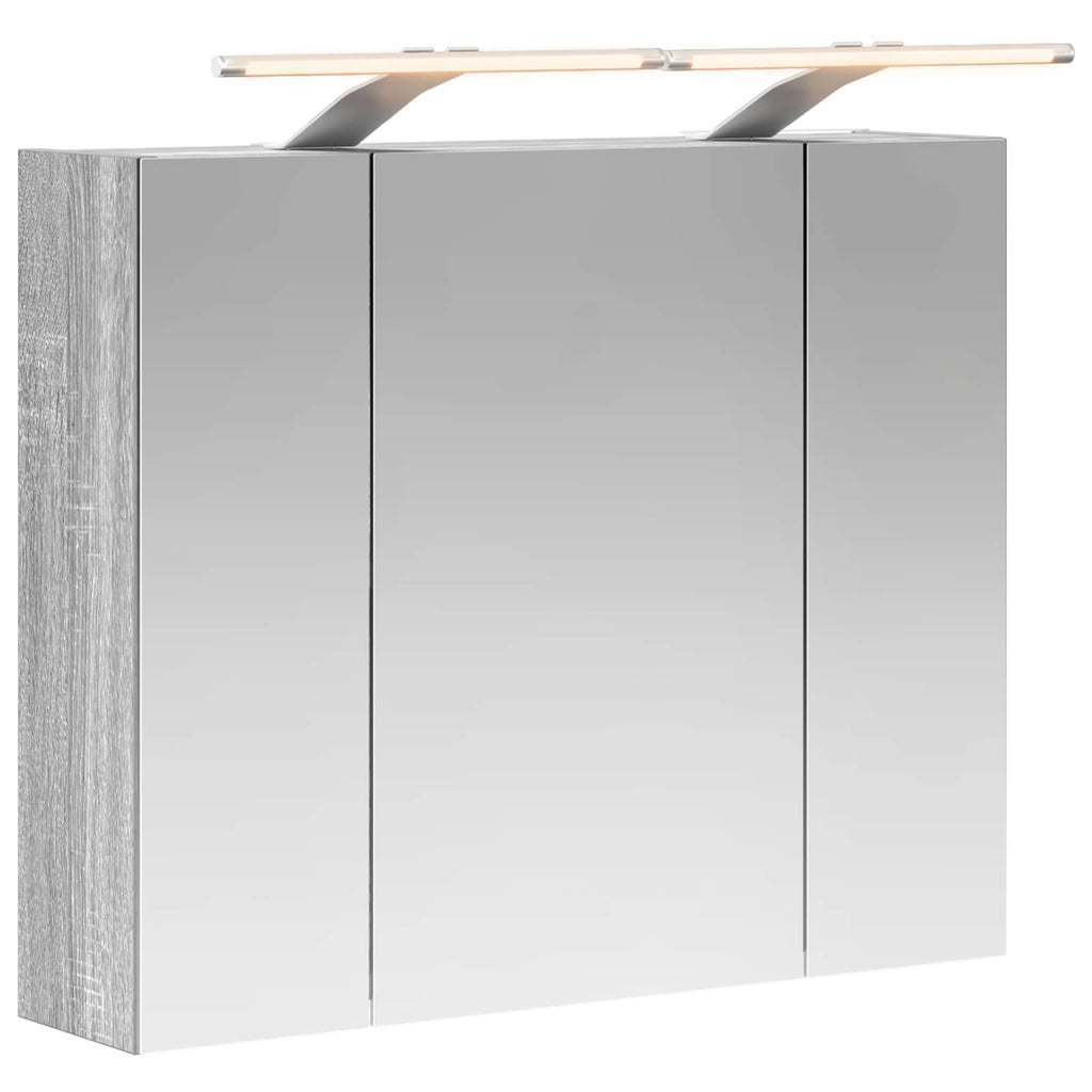vidaXL Szafka z lustrem do łazienki Szary Sonoma 60 x 14,5 x 50 cm