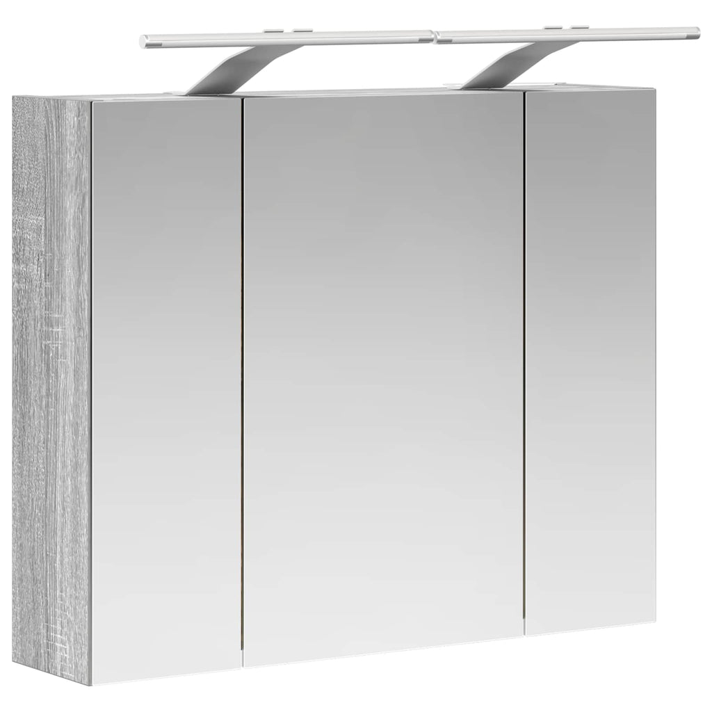 vidaXL Szafka z lustrem do łazienki Szary Sonoma 60 x 14,5 x 50 cm