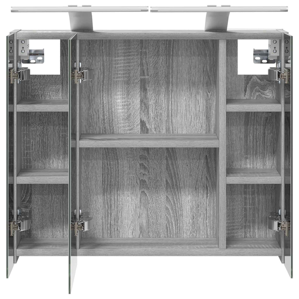 vidaXL Szafka z lustrem do łazienki Szary Sonoma 60 x 14,5 x 50 cm