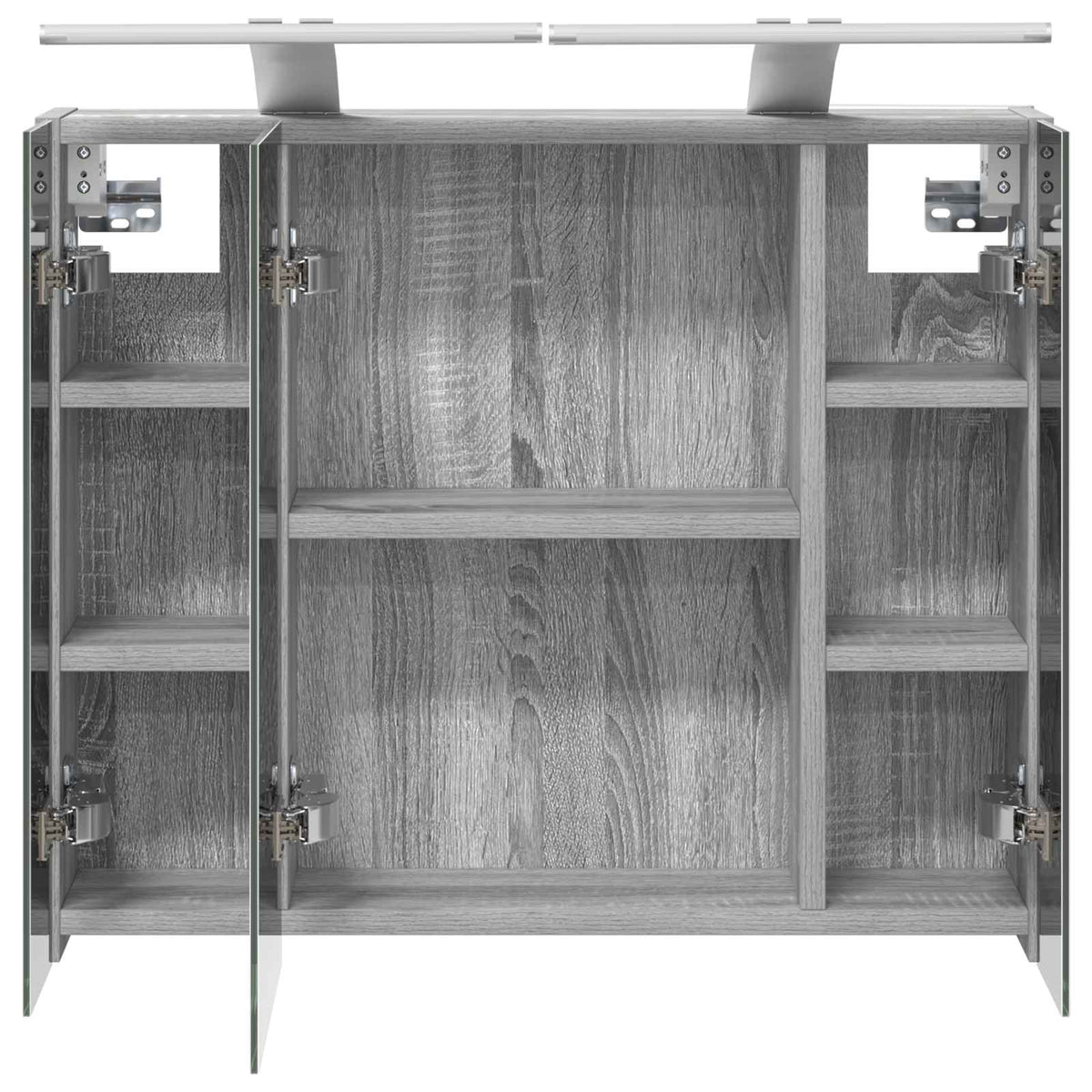 vidaXL Szafka z lustrem do łazienki Szary Sonoma 60 x 14,5 x 50 cm