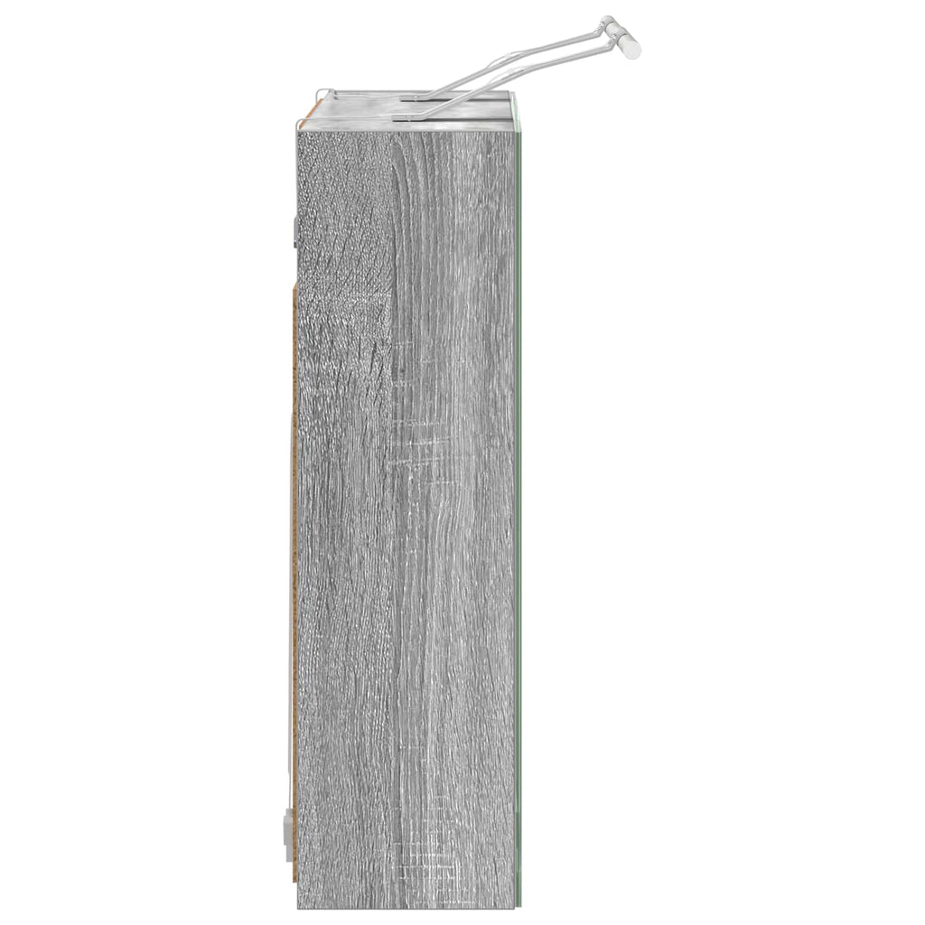 vidaXL Szafka z lustrem do łazienki Szary Sonoma 60 x 14,5 x 50 cm