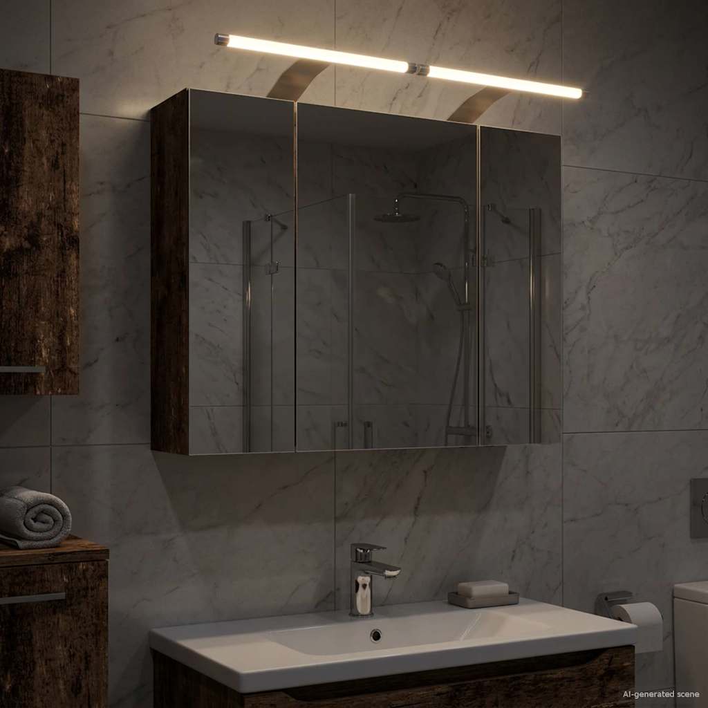 vidaXL Szafka z lustrem do łazienki Stare drewno 60 x 14,5 x 50 cm