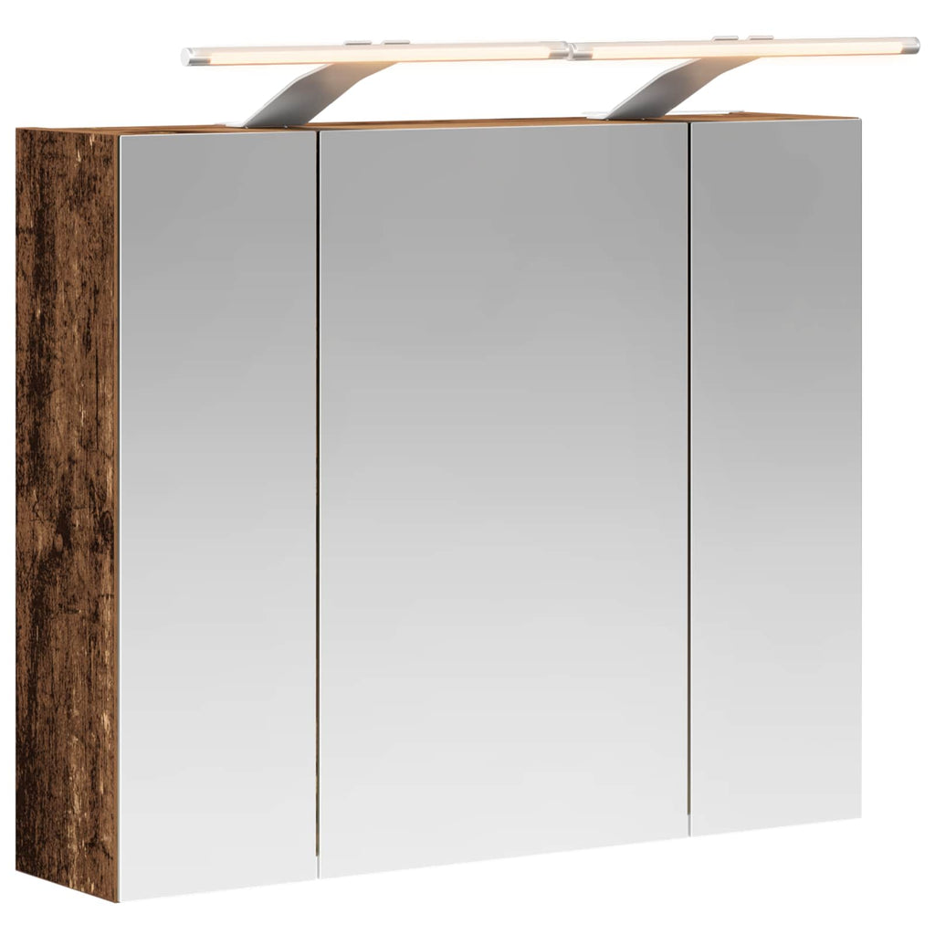 vidaXL Szafka z lustrem do łazienki Stare drewno 60 x 14,5 x 50 cm