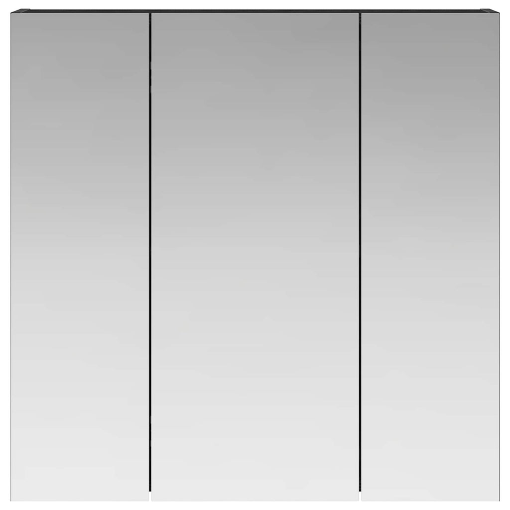 vidaXL Szafka z lustrem do łazienki Czarny Dąb 70 x 14,5 x 70 cm