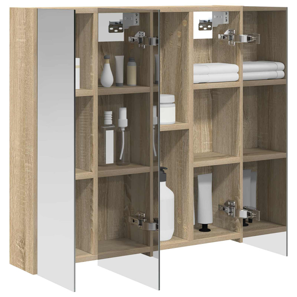 vidaXL Szafka z lustrem do łazienki Dąb Sonoma 70 x 14,5 x 70 cm