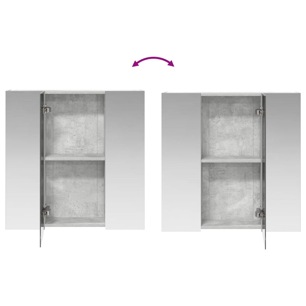 vidaXL Szafka z lustrem do łazienki Betonowy szary 70 x 14,5 x 70 cm
